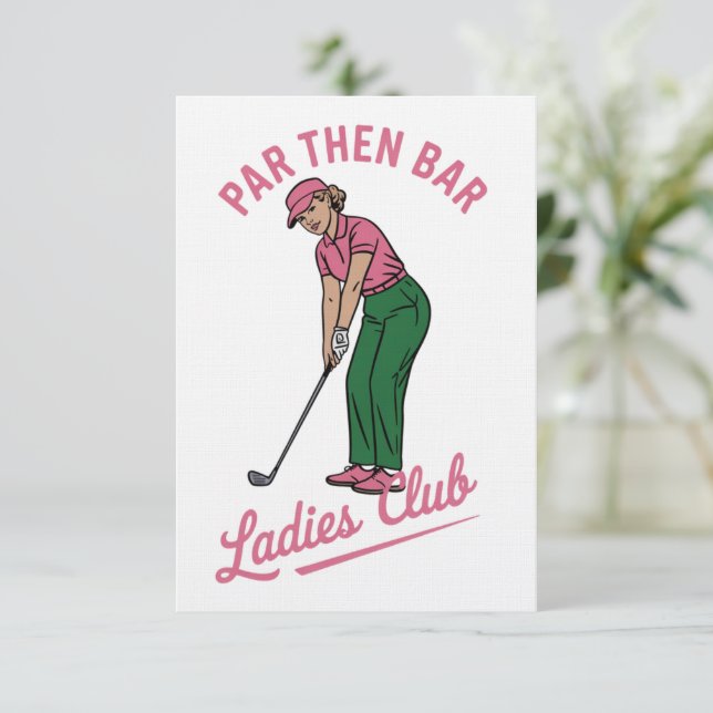 Convites Clube de Senhoras Par de Golfe Então Bar Golfe Gol (Em pé/Frente)