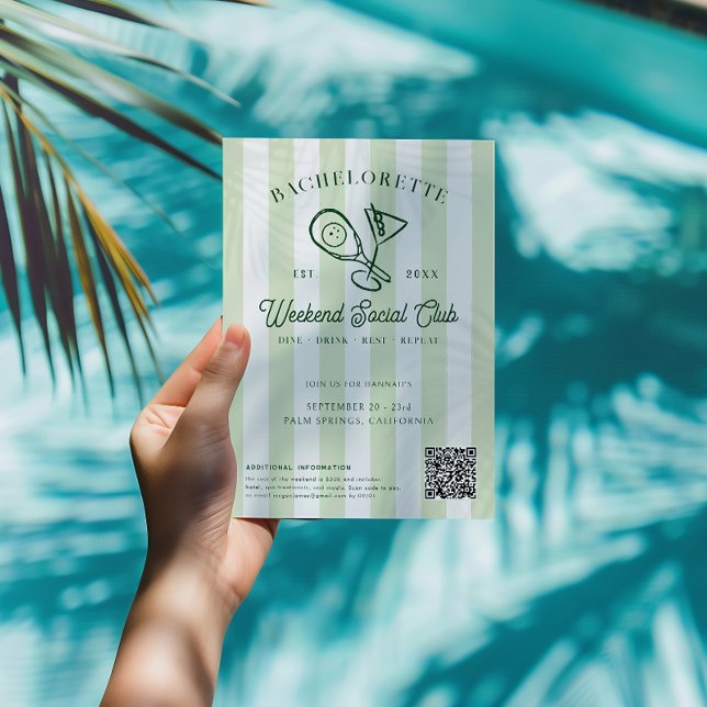 Convites Clube do Campo de Picleball | Fim de Semana de Bac (Criador carregado)