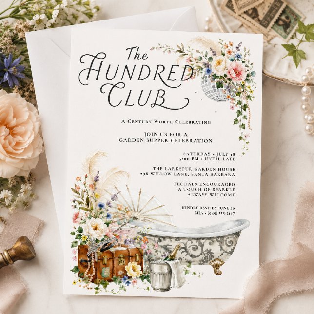 Convites Clube dos Cem Aniversário de 100 anos (Criador carregado)