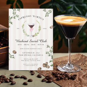 Convites Clube Social Espresso Martini Festa de Despedida