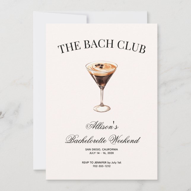 Convites Clube Social Itinerário de Cocktail Espresso Bach  (Frente)