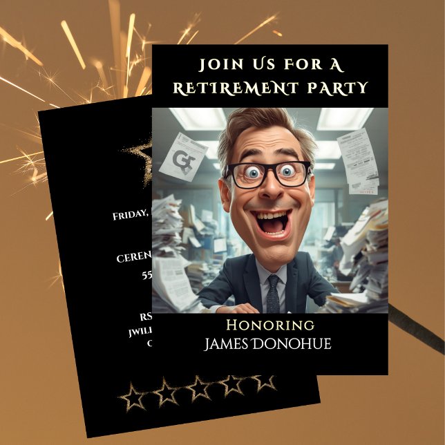 Convites Co-Worker Funny Retirement Party   (Funny Retirement Party Colleague Invitation)
