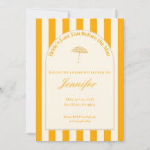 Coastal Bachelorette Invitation/Itinerary - Orange