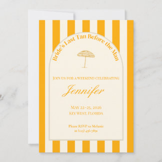 Convites Coastal Bachelorette Invitation/Itinerary - Orange