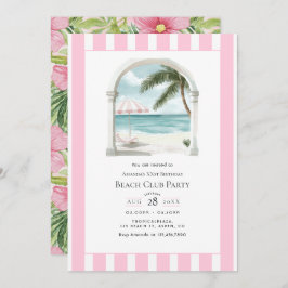 Convites Coastal Chic Beach Club Birthday Party