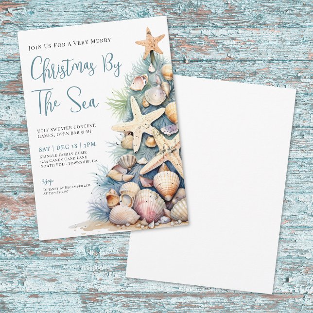 Convites Coastal Christmas Party (Coastal Christmas Party Invitation)