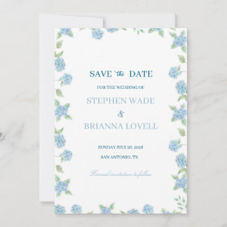 Convites Coastal Hydrangea Save the Date 
