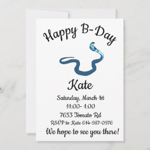 Convites Cobrá-Corala Azul Feliz Aniversário 