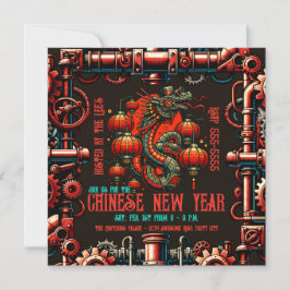 Convites Cobra de Ano Novo Chinês Steampunk