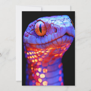 Convites Cobra de Neon brilhante com olhos hipnóticos e Sci