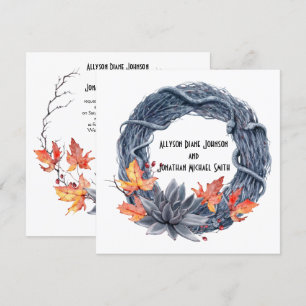 Convites Cobra Wreath Black Flowers Handfesting Casamento  