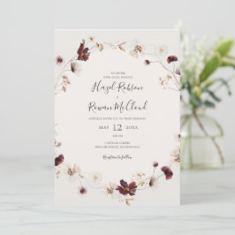 Convites Cobre Burgundy | Casamento Casual Beige