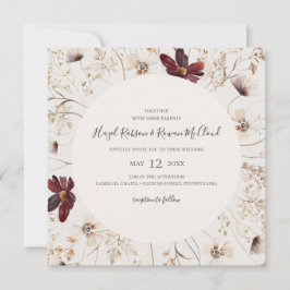 Convites Cobre Burgundy | Casamento praça bege