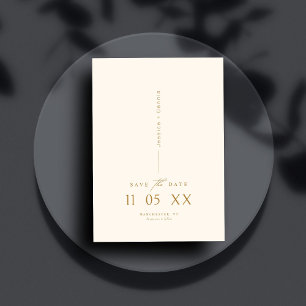 Convites Cobre de Script Elegante Mínimo Moderno Salve a Da