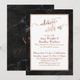 Convites Cobre Preto Mármore Celebre Conosco Casamento Dive