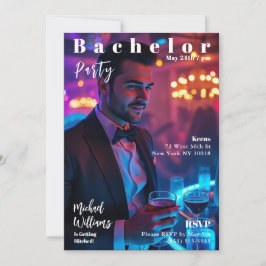 Convites Cobrir da Bacheler Party Magazine