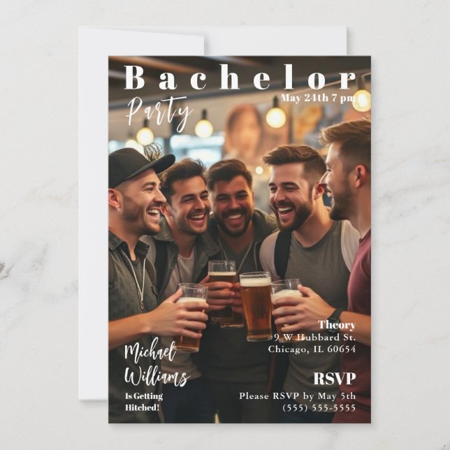 Convites Cobrir da Bacheler Party Magazine (Frente)
