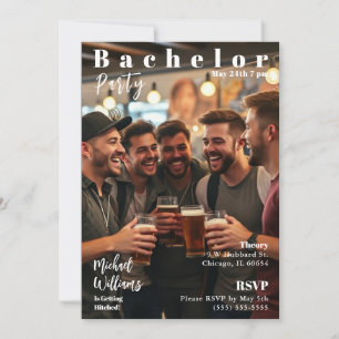 Convites Cobrir da Bacheler Party Magazine