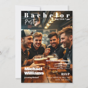 Convites Cobrir da Bacheler Party Magazine
