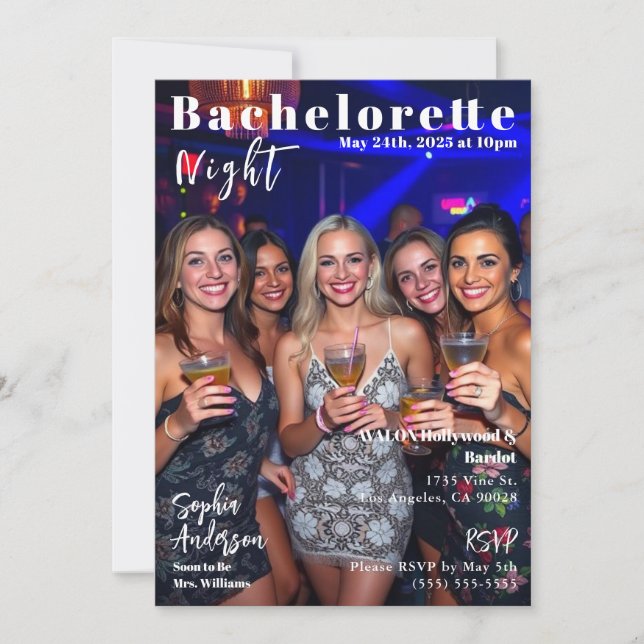 Convites Cobrir da Bachelorette Night Magazine (Frente)
