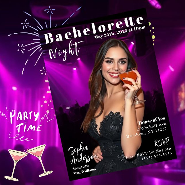 Convites Cobrir da Bachelorette Night Magazine (Bachelorette Night Magazine Cover Invitation)