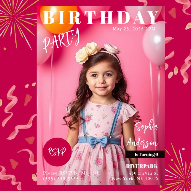 Convites Cobrir da Festa de aniversário Magazine (Birthday Party Magazine Cover Invitation )
