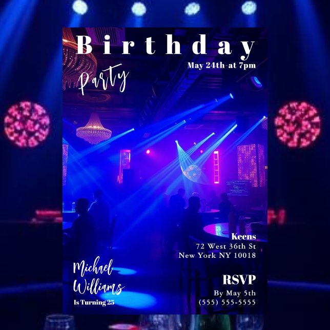Convites Cobrir da Festa de aniversário Magazine (Birthday Party Magazine Cover Invitation Nightclub)
