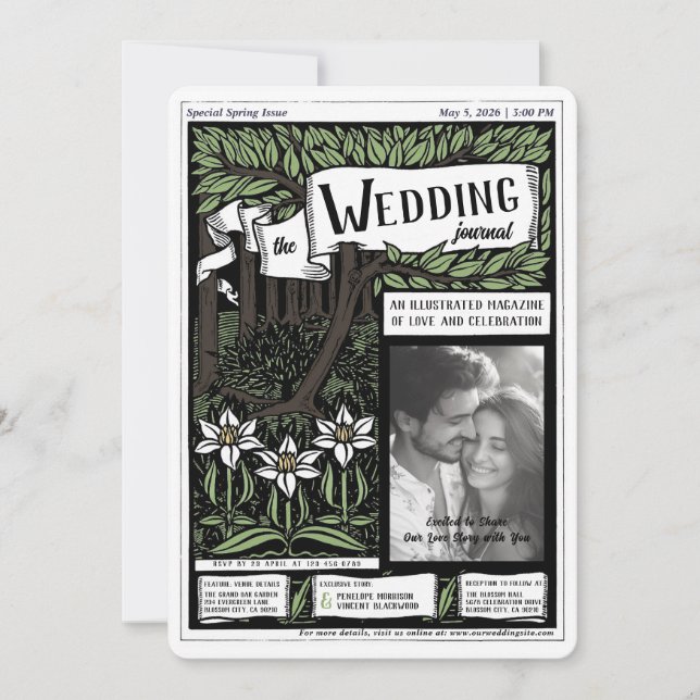 Convites cobrir da revista Art Nouveau Wedding (Frente)