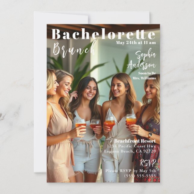 Convites Cobrir da Revista Bachelorette Brunch (Frente)