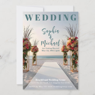 Convites Cobrir da Revista Beachfront Wedding