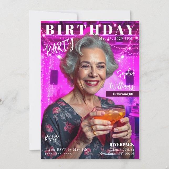 Convites Cobrir da revista Birthday (Frente)