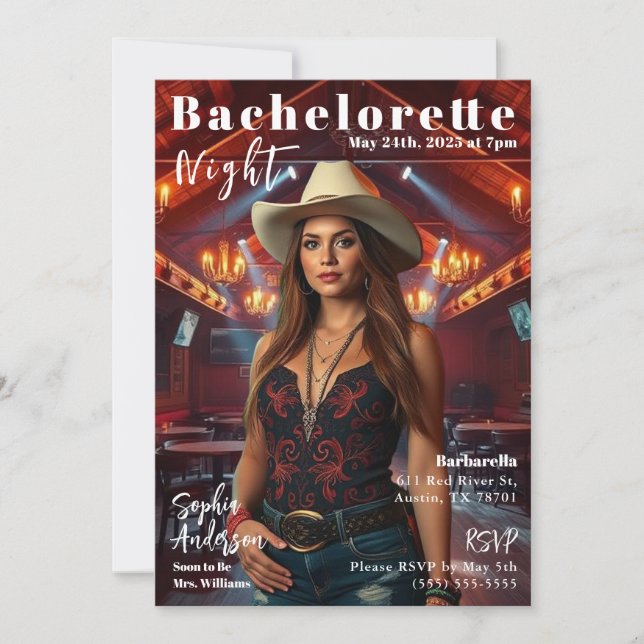 Convites Cobrir da Revista Country da Bachelorette (Frente)