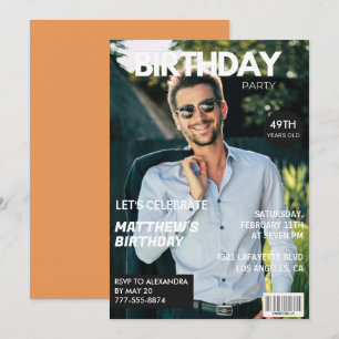 Convites Cobrir da revista moderna para ele 49 anos