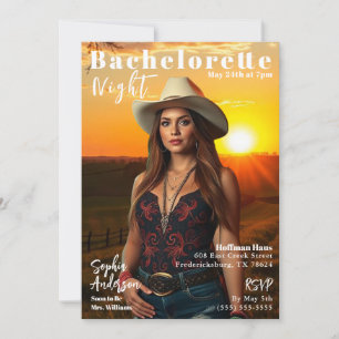 Convites Cobrir da Revista Noturna Country Bachelorette