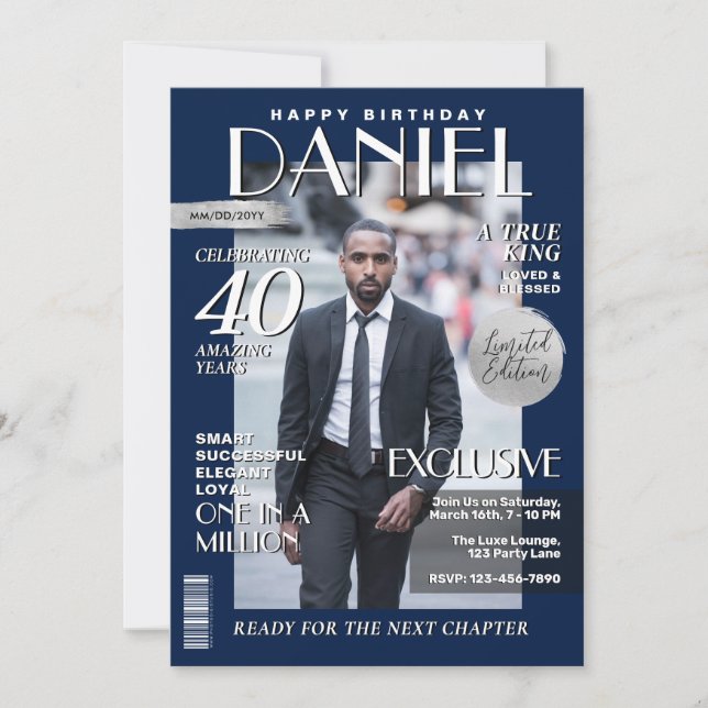 Convites Cobrir da revista personalizada de aniversário mod (Frente)