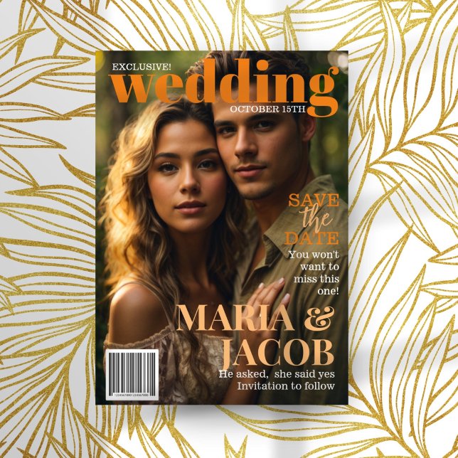 Convites Cobrir Da Revista Salve A Foto Da Data (Criador carregado)