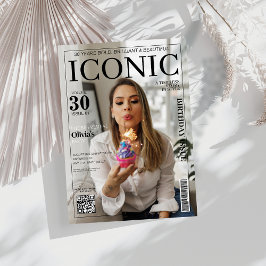 Convites Cobrir de aniversário de 30 anos de código qr do  