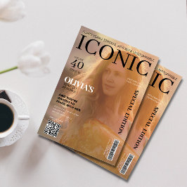 Convites Cobrir de aniversário de 40 anos de código qr do  