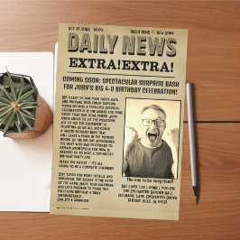 Convites Cobrir de paródia de jornal antigo