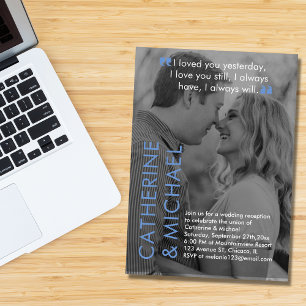 Convites Cobrir de Revista Foto Escuro Azul Minimalista Mod