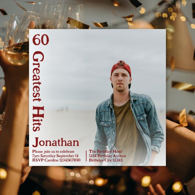 Convites Cobrir Personalizado de Álbum Música 60º Aniversár (Criador carregado)