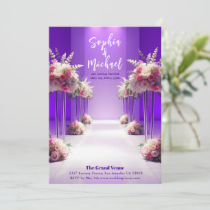 Convites Cobrir Roxo da Revista de Casamento