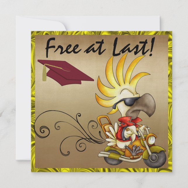 Convites Cockatoo Graduation Biker - SRF (Frente)