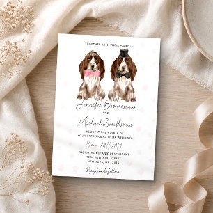Convites Cocker Spaniel temático pata coração casamento