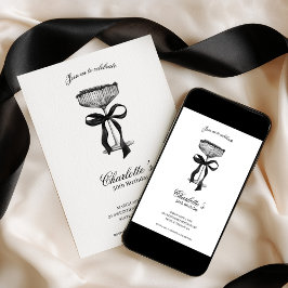 Convites Cocktail & Bow 30th Birthday Invitation