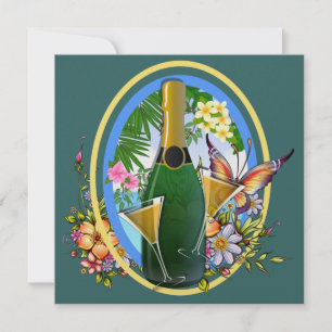 Convites Cocktail de Champanhe de Praia do Paradise - SRF