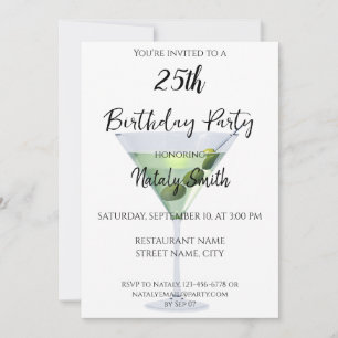 Convites Cocktail de martini colorido