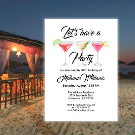 Convites Cocktail de verão 50ª festa de aniversário