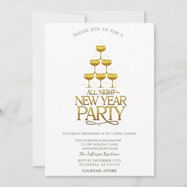 Convites Cocktail Glass Stars Christmas Company (Frente)