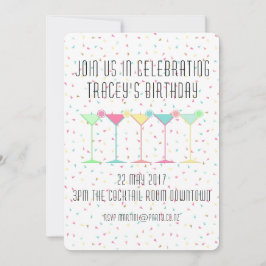 Convites Cocktail Invitations, Confetti and Martini's